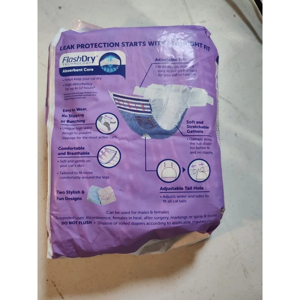 Hartz Comfitables Cat Diapers, Size S 16 Count,  Comfort & Secure (1062)